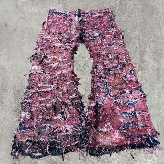 Deconstructed Flare Jeans